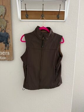 PBR Cripple Creek Dark Brown Sleeveless Softshell Vest with Full Zip